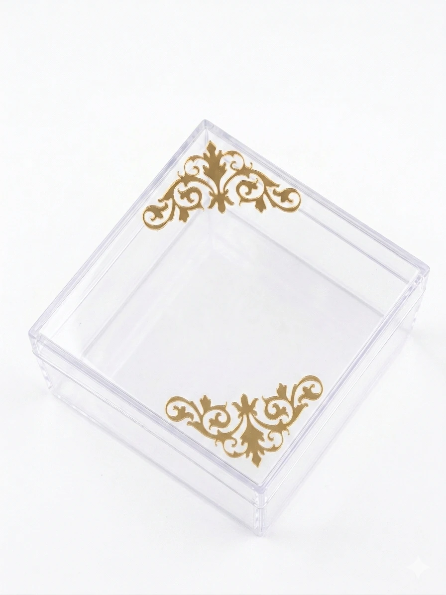 Duo d'Angles Décoratifs en Acrylique Or Miroir