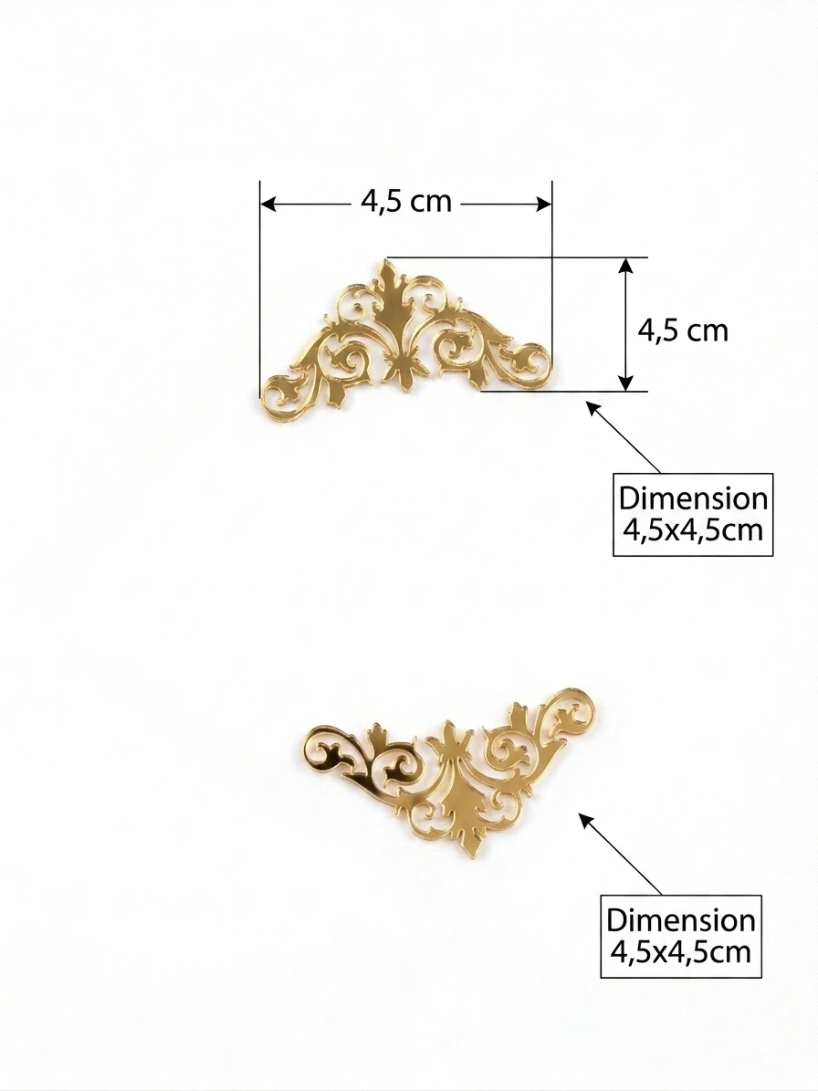 Duo d'Angles Décoratifs en Acrylique Or Miroir – Image 2