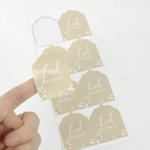 8 Etiquettes Eid Mubarak Taupe