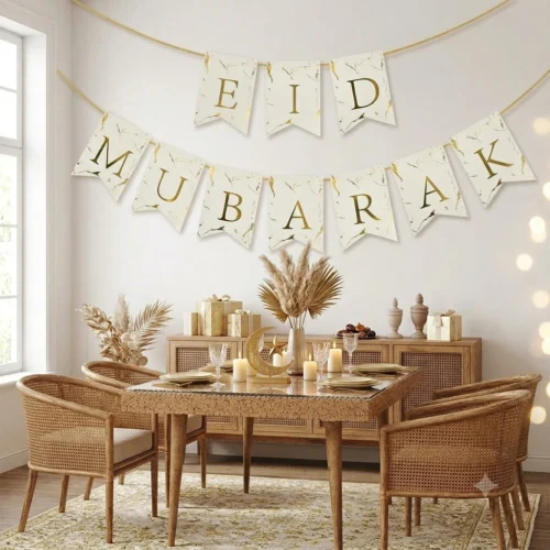 Guirlande Eid Mubarak Marbré
