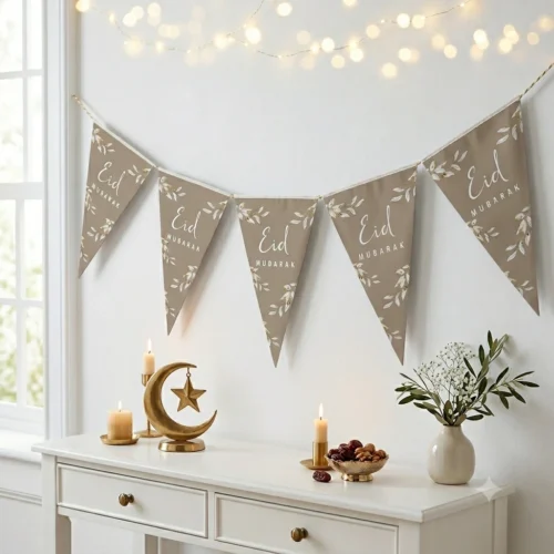 Guirlande Eid Mubarak Taupe