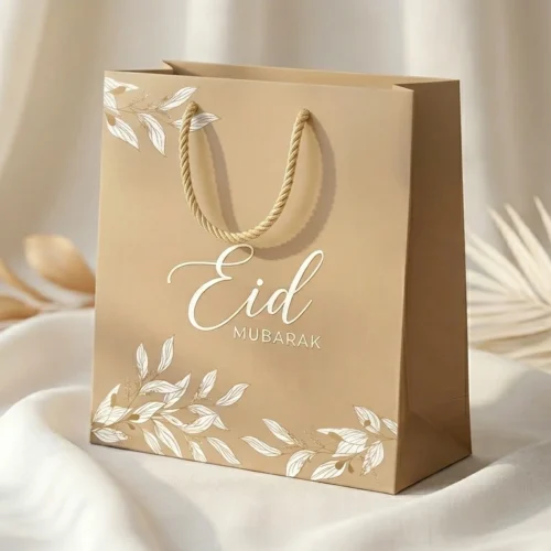 Sac Cadeau Eid Mubarak Taupe